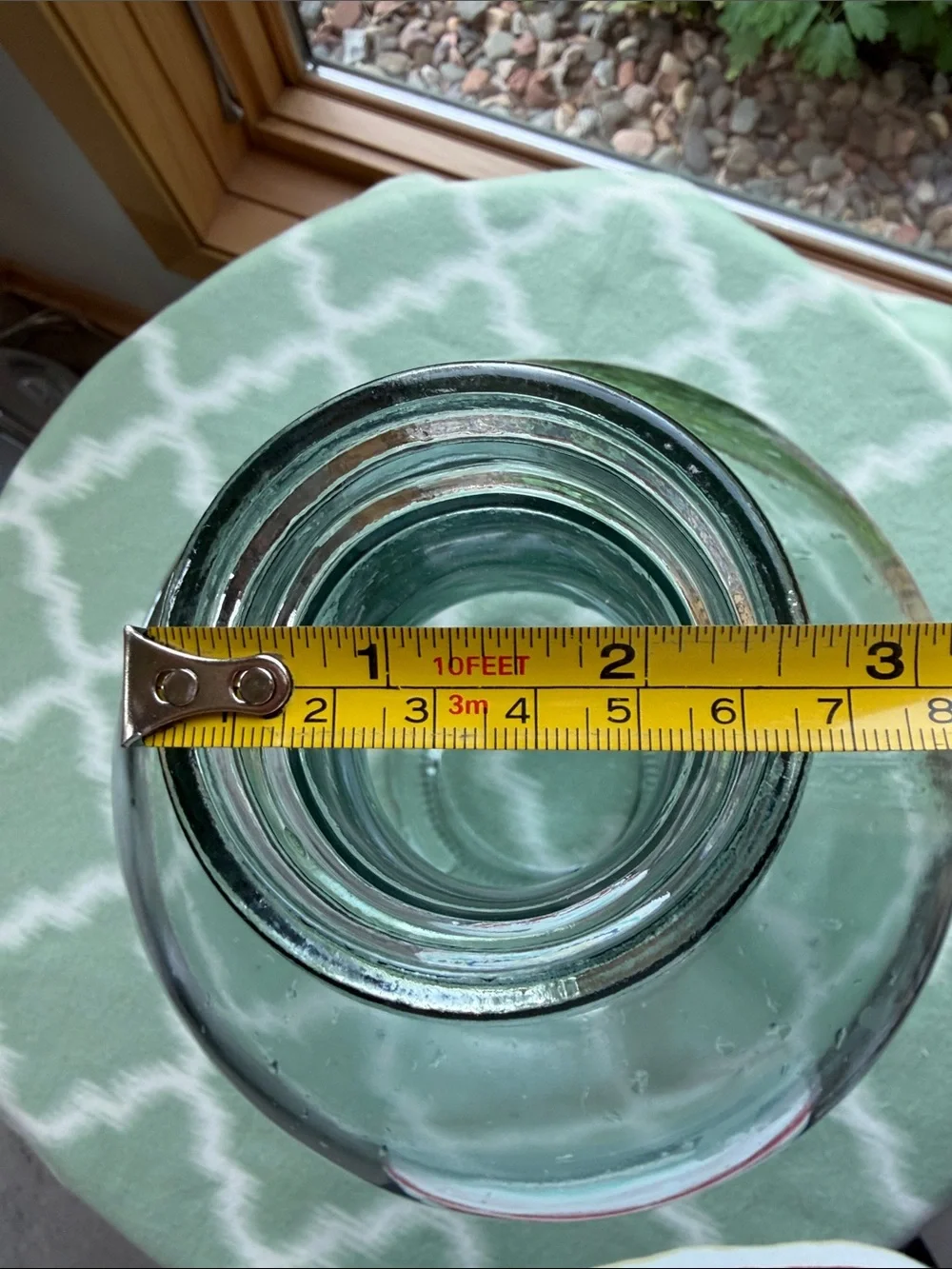 Vintage Large 17” Tall Clear Light Aqua Glass Demijohn Bottle